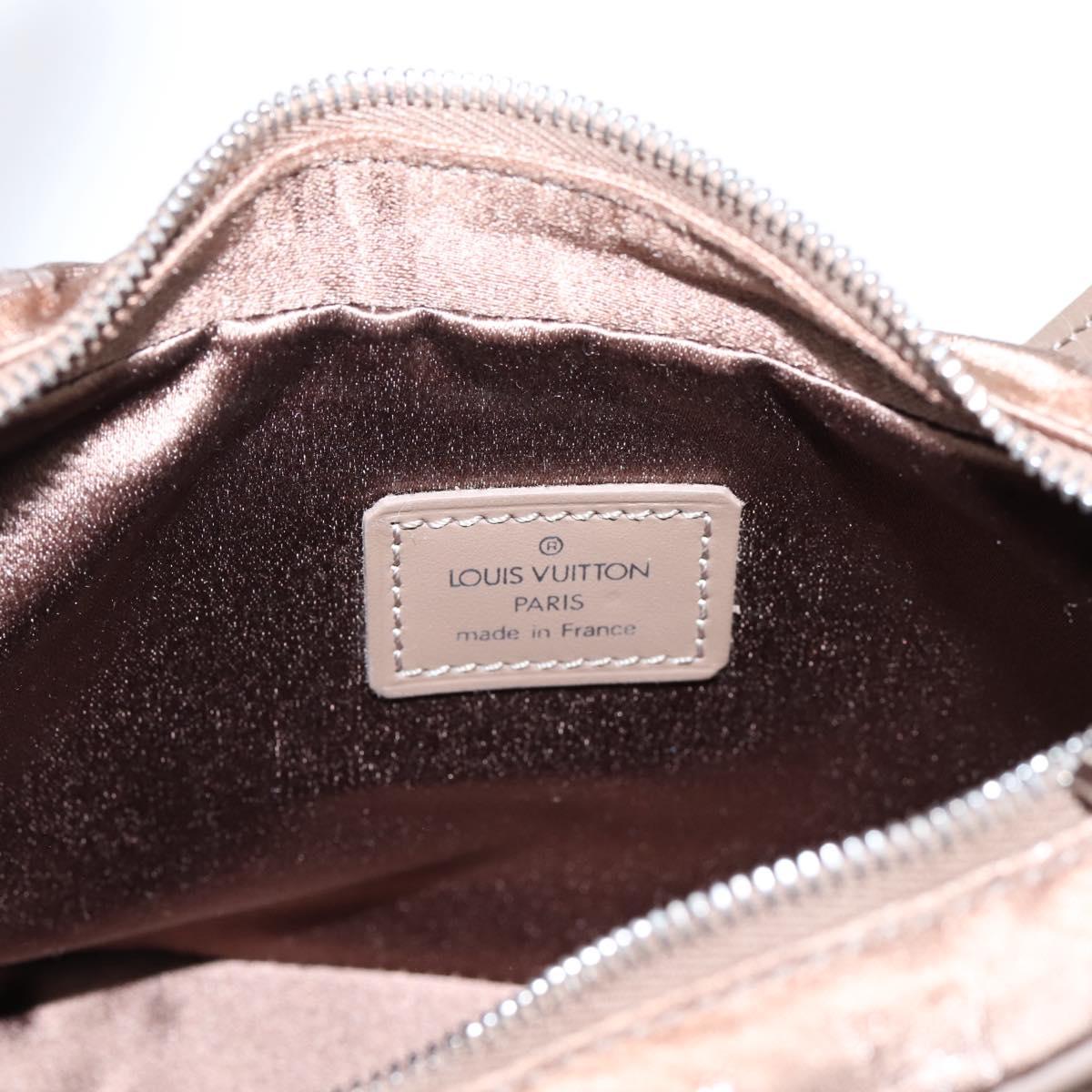 LOUIS VUITTON Monogram Satin Little Boulogne Hand Bag Beige M92143 Auth BA15499A