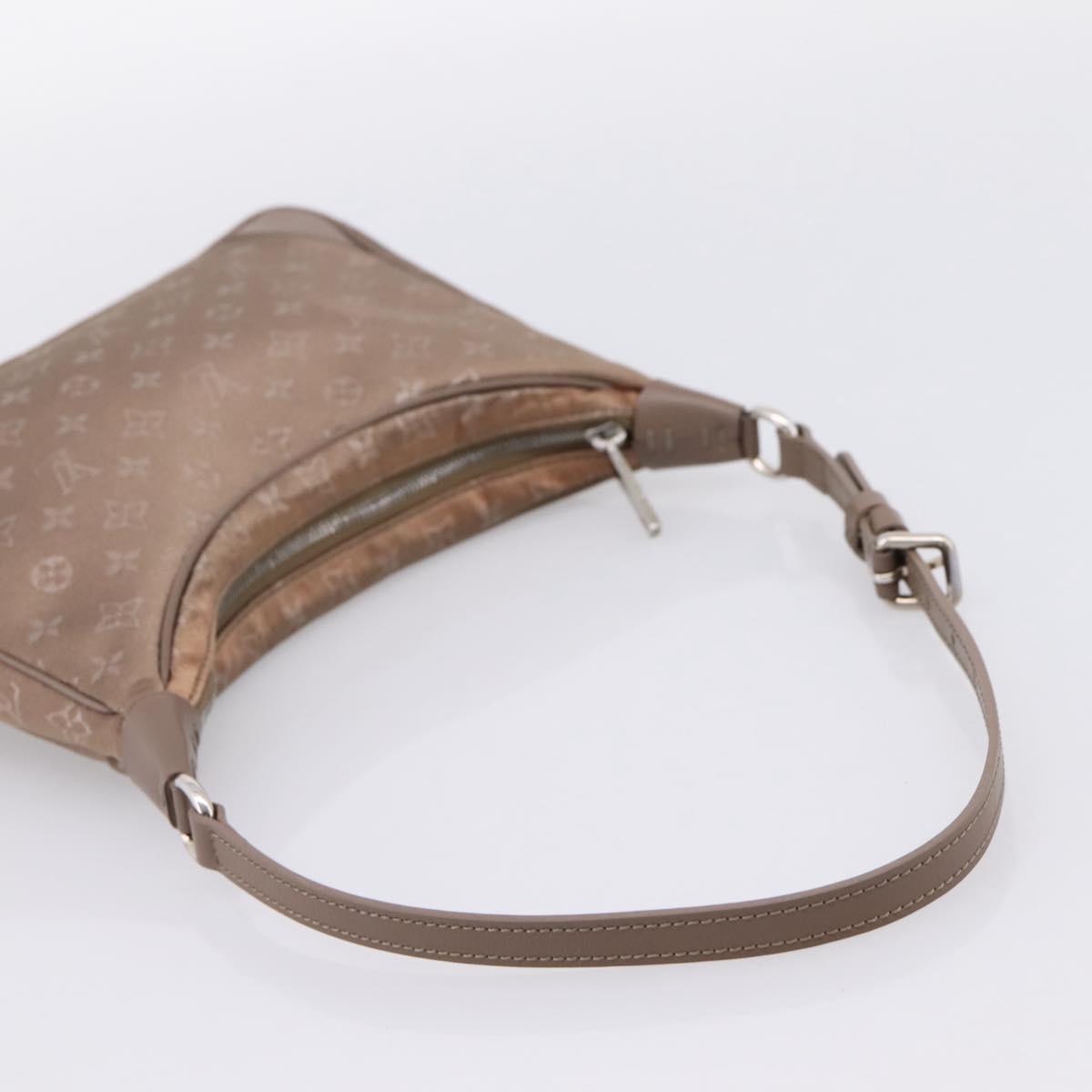 LOUIS VUITTON Monogram Satin Little Boulogne Hand Bag Beige M92143 Auth BA15499A