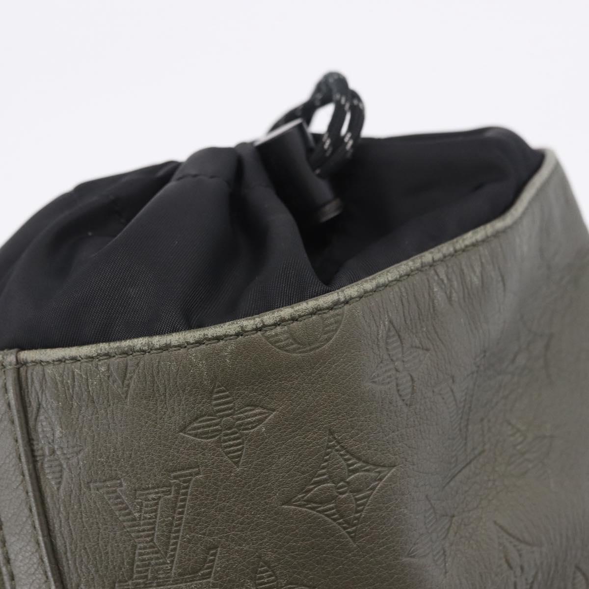 LOUIS VUITTON Monogram Shadow Chalk sling Bag Khaki M44634 LV Auth BA15500V