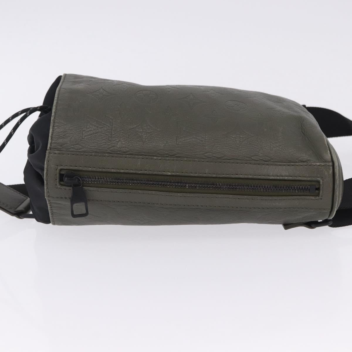 LOUIS VUITTON Monogram Shadow Chalk sling Bag Khaki M44634 LV Auth BA15500V