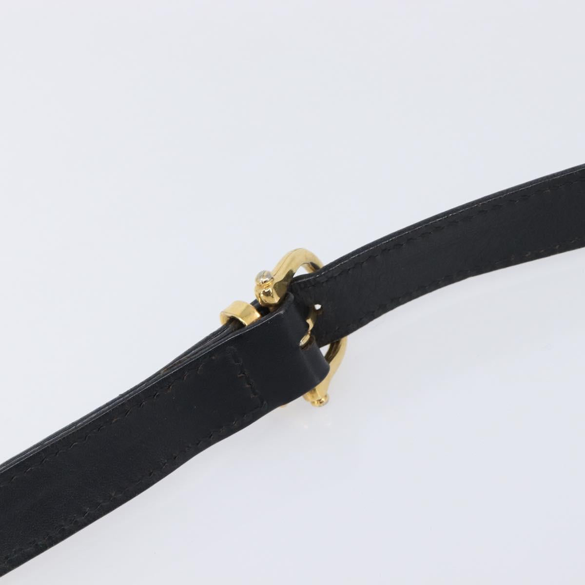 CELINE Macadam Shoulder Bag PVC Leather Black Gold Tone Auth BA15505