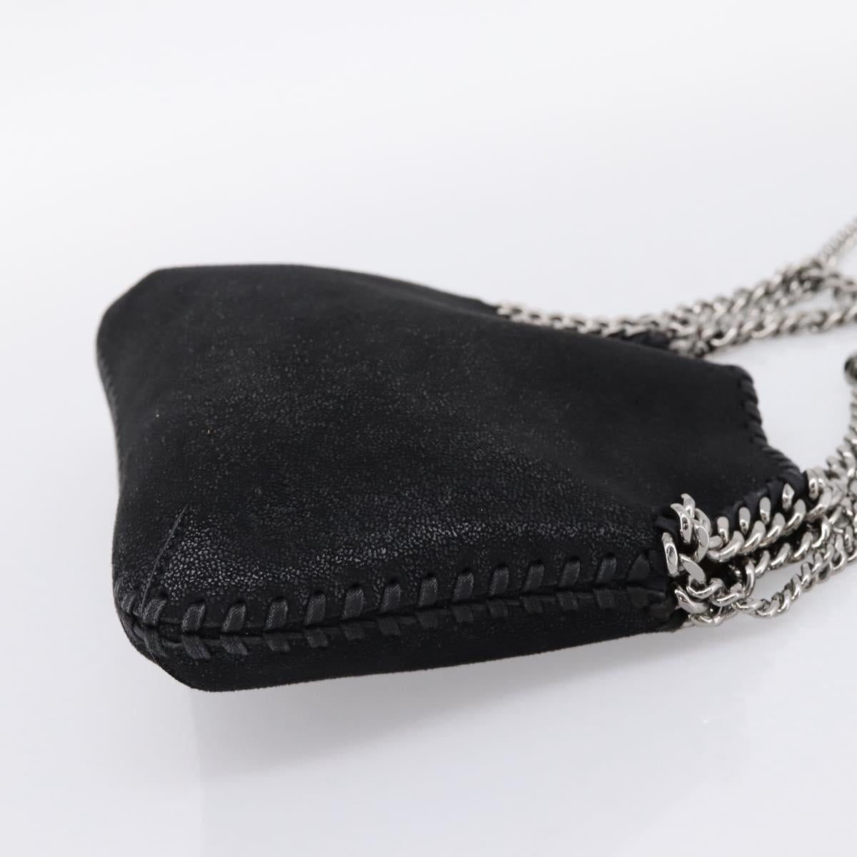 Stella MacCartney Falabella Hand Bag Suede 2way Black Silver Auth BA15506A
