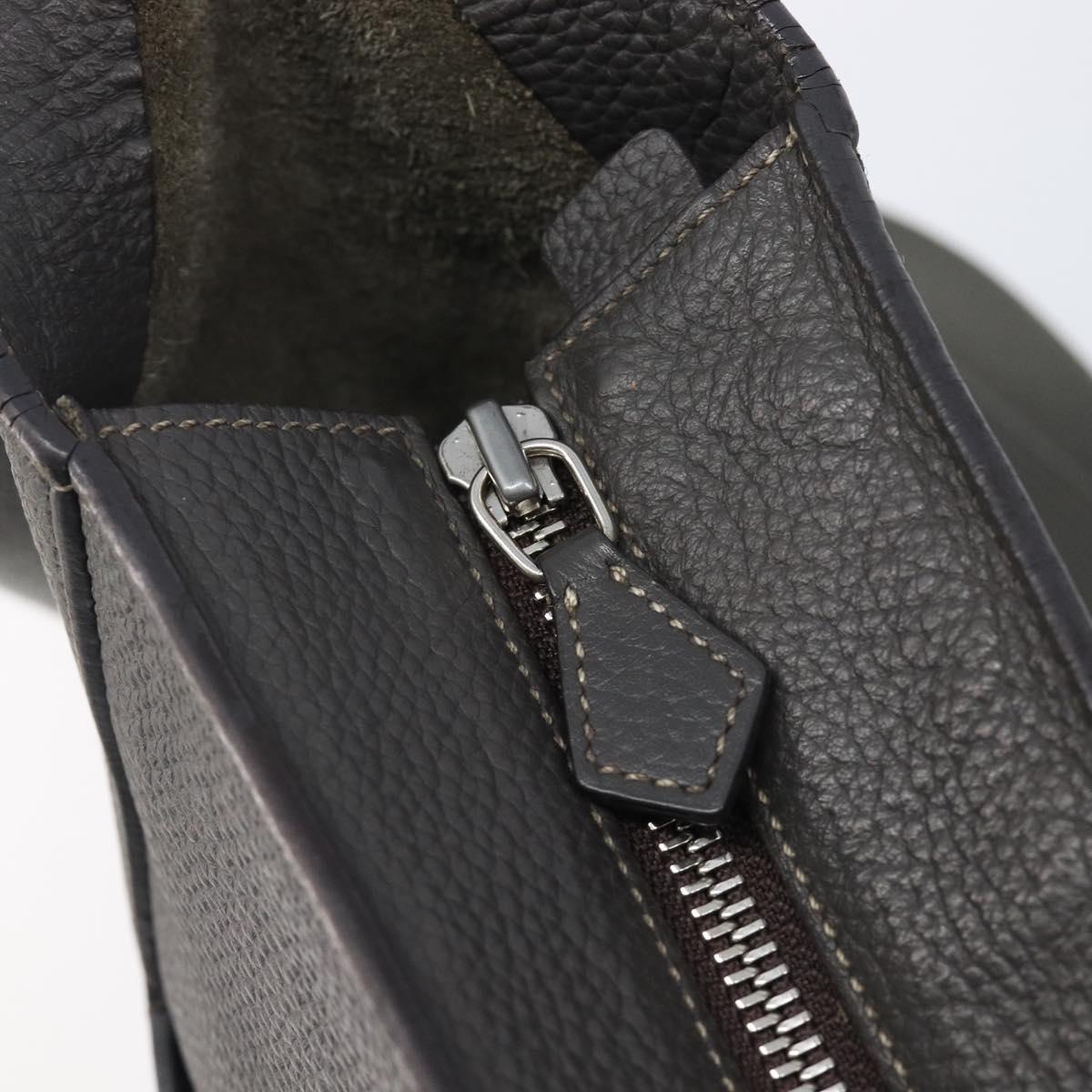 HERMES Good News Shoulder Bag Taurillon Clemence Gray Silver Auth BA15507V
