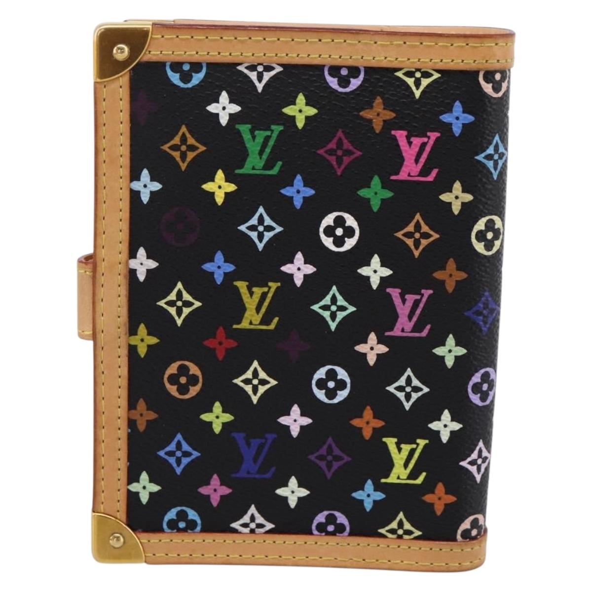 LOUIS VUITTON Monogram Multicolor Agenda PM Planner Black R20895 Auth BA15508V