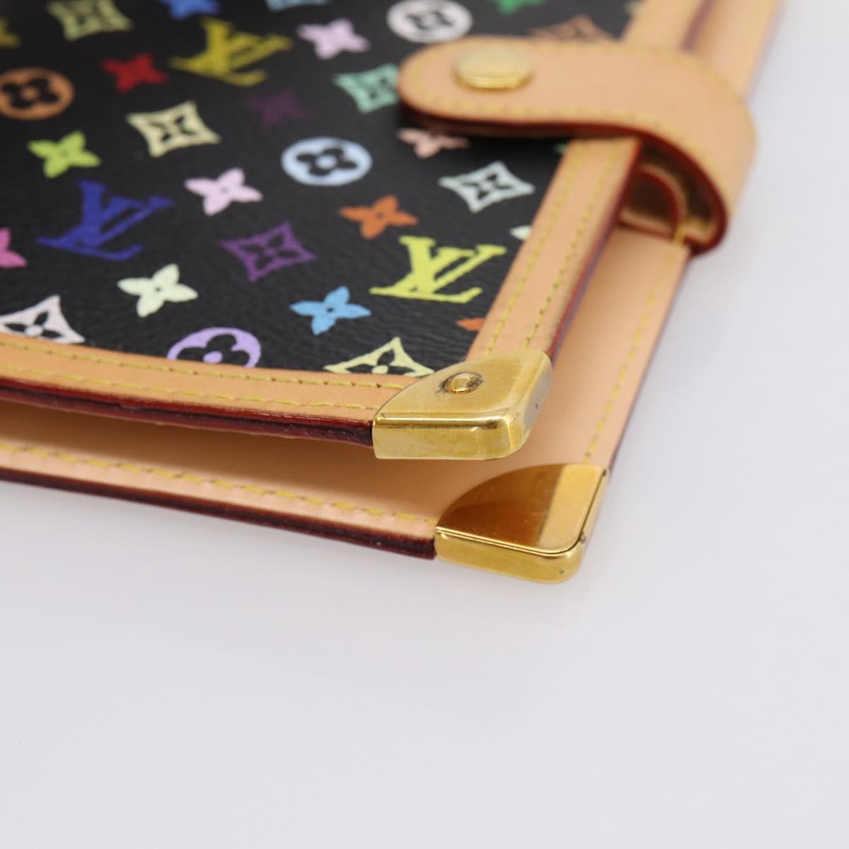 LOUIS VUITTON Monogram Multicolor Agenda PM Planner Black R20895 Auth BA15508V