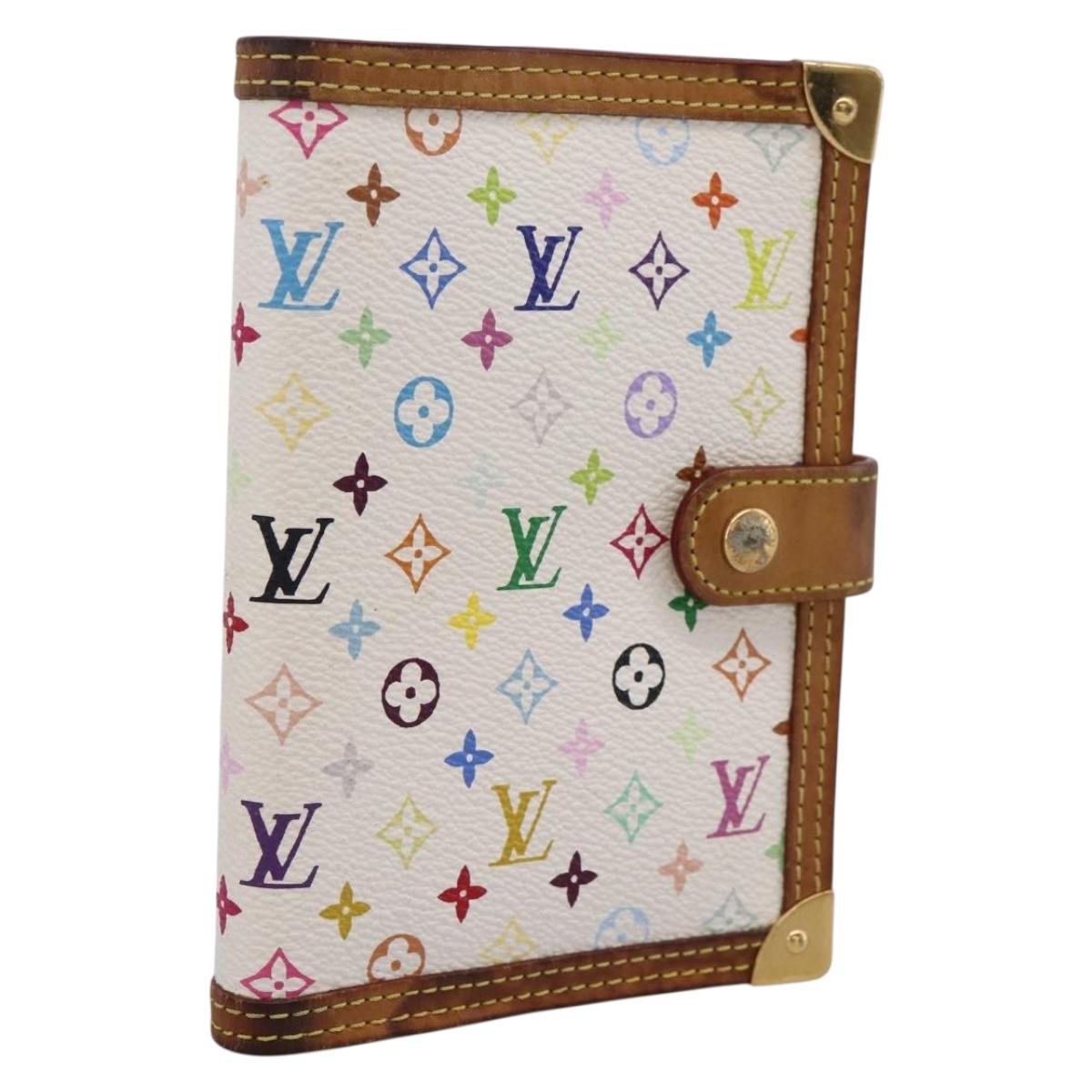 LOUIS VUITTON Monogram Multicolor Agenda PM Planner White R20896 LV Auth BA15509