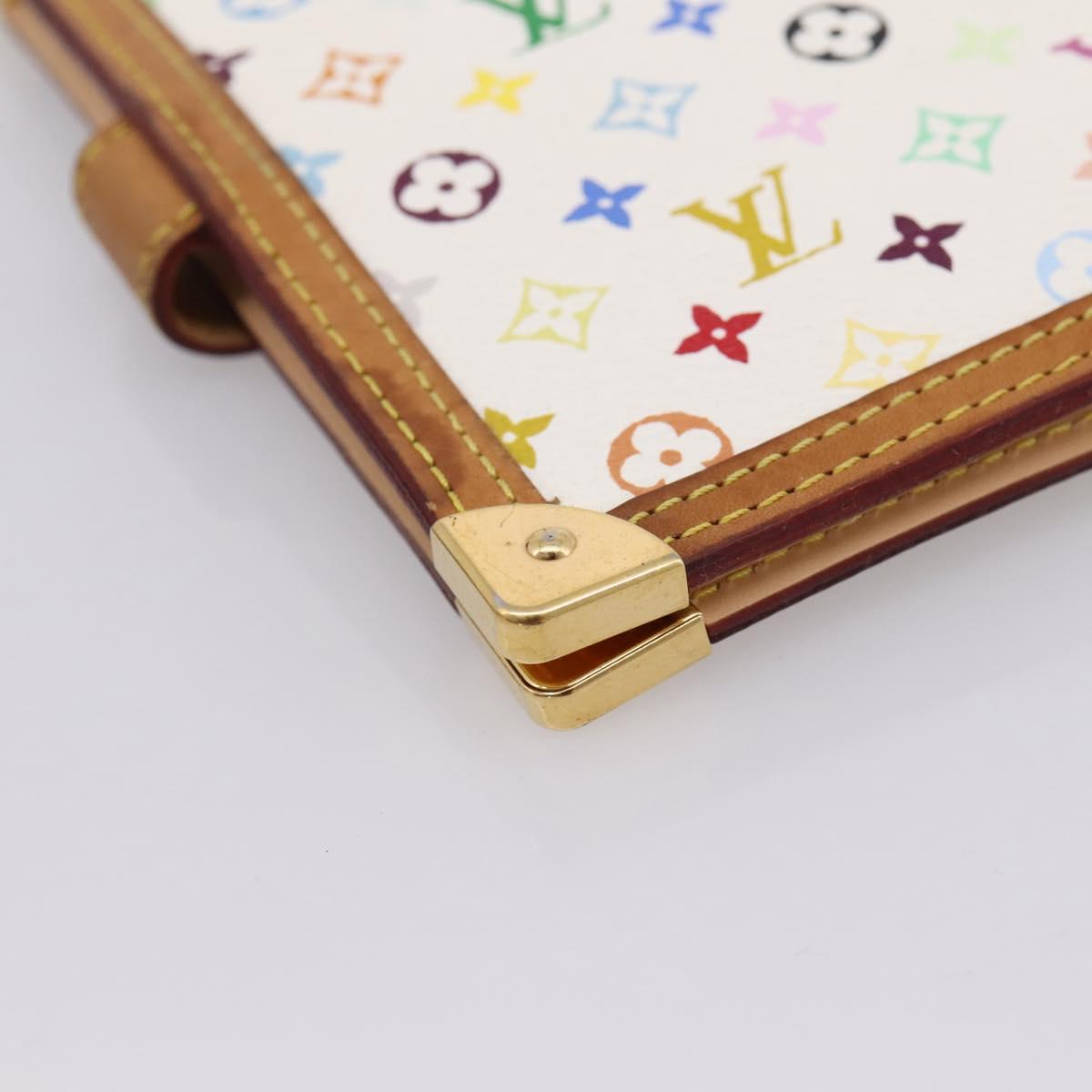 LOUIS VUITTON Monogram Multicolor Agenda PM Planner White R20896 LV Auth BA15509
