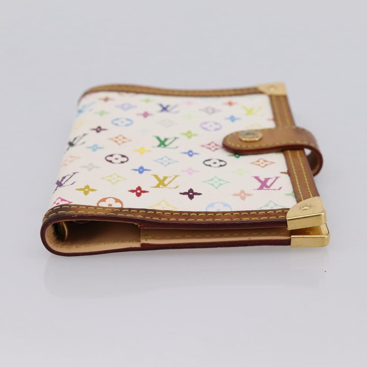 LOUIS VUITTON Monogram Multicolor Agenda PM Planner White R20896 LV Auth BA15509