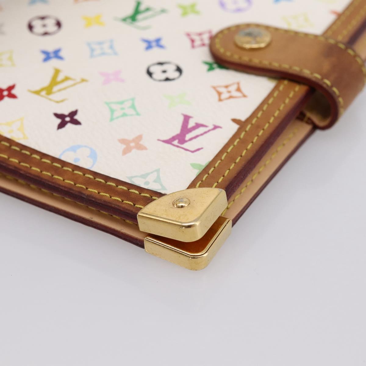 LOUIS VUITTON Monogram Multicolor Agenda PM Planner White R20896 LV Auth BA15509