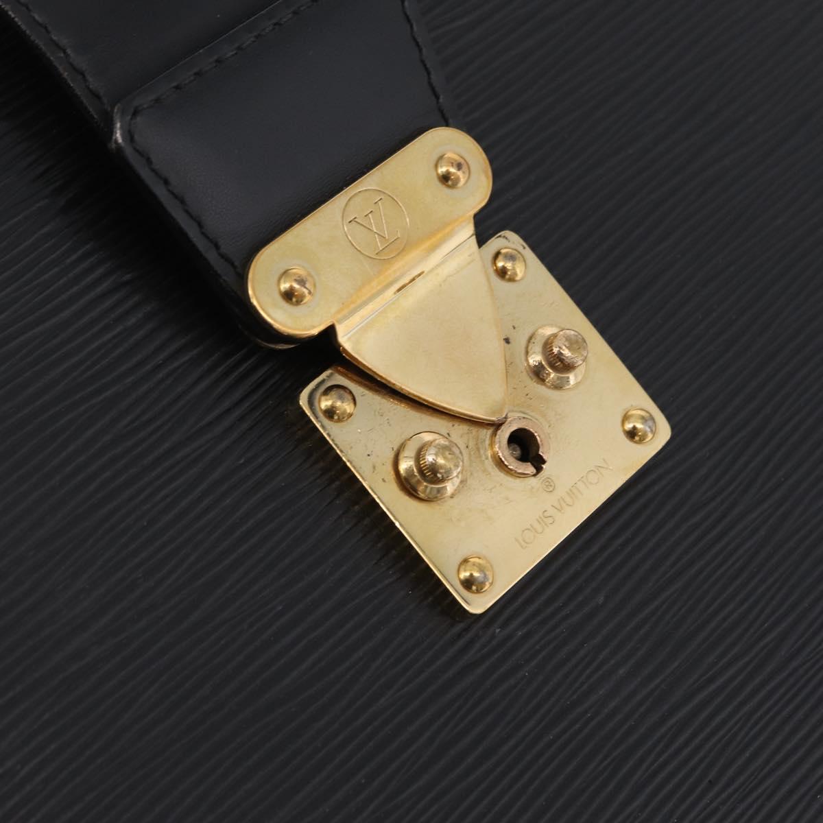 LOUIS VUITTON Epi Serviette Fermoir Business Bag Black M54352 LV Auth BA15512