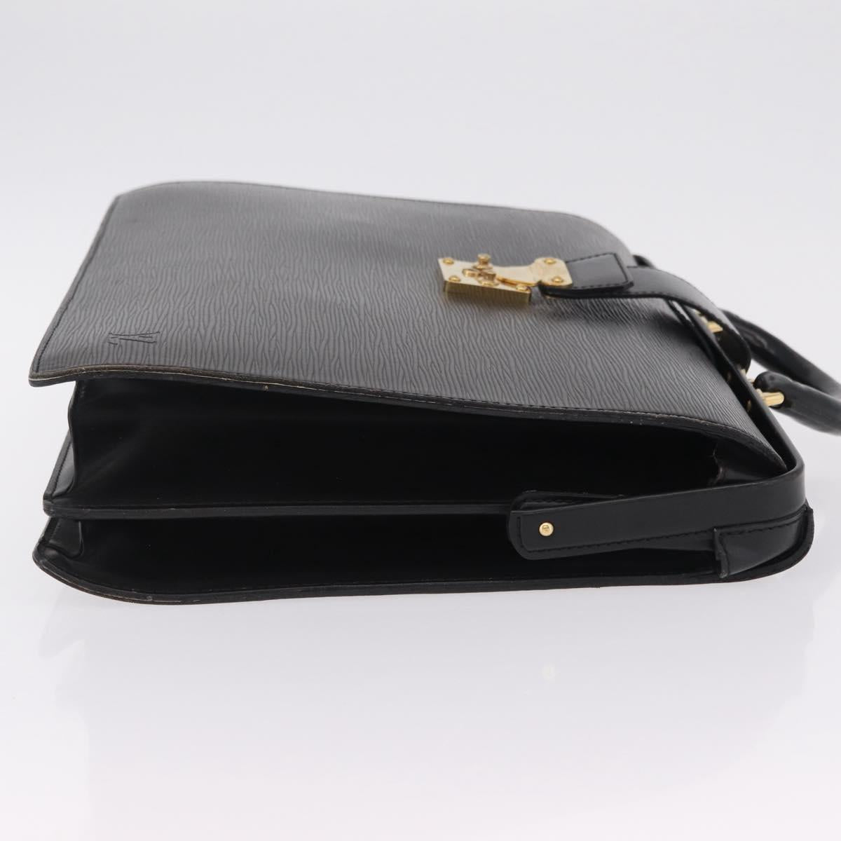 LOUIS VUITTON Epi Serviette Fermoir Business Bag Black M54352 LV Auth BA15512