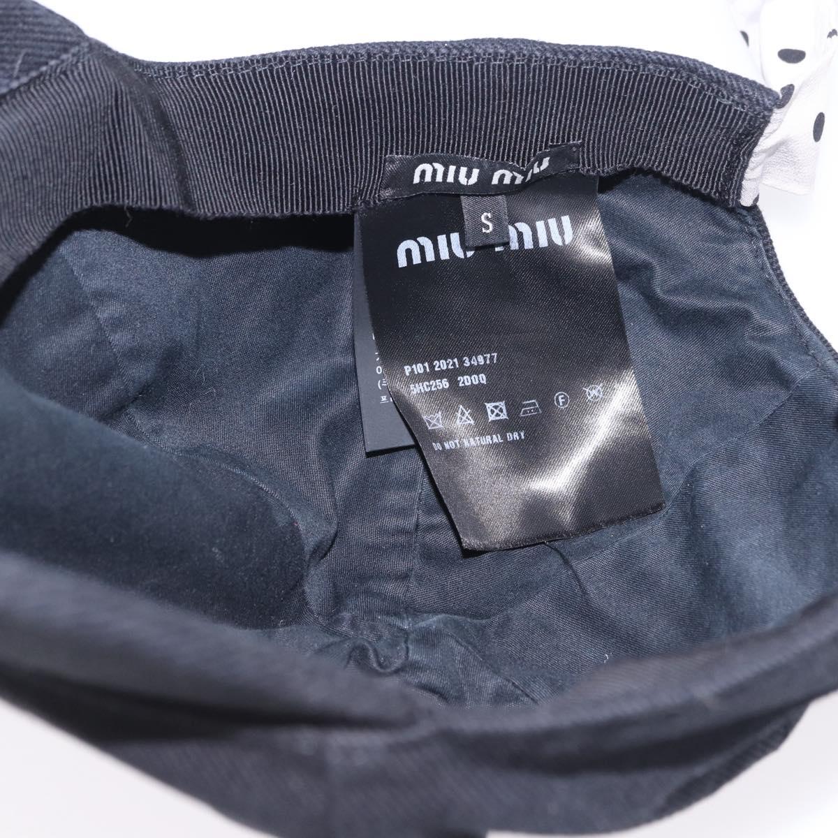 Miu Miu Cap Cotton Black White Auth BA15517