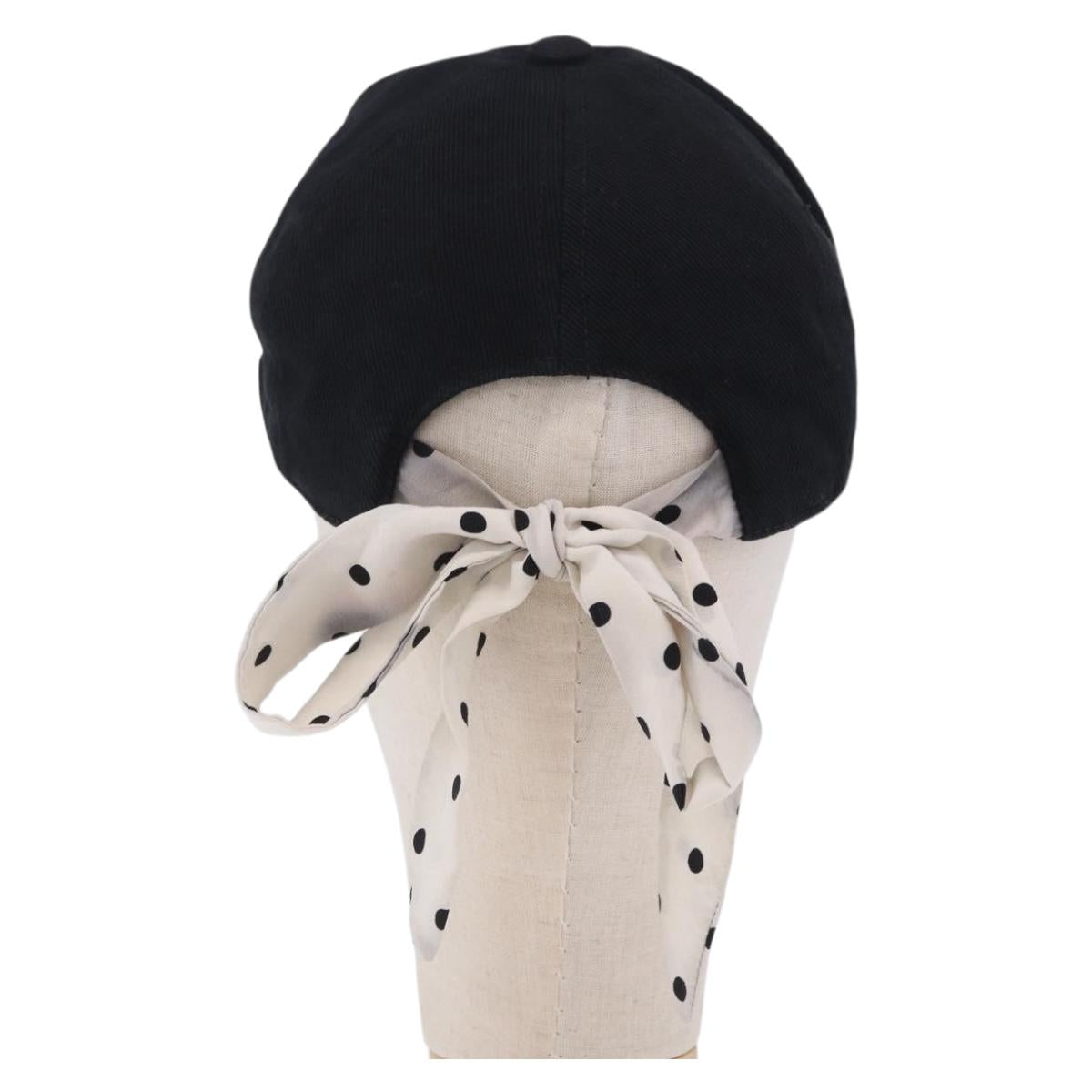 Miu Miu Cap Cotton Black White Auth BA15517