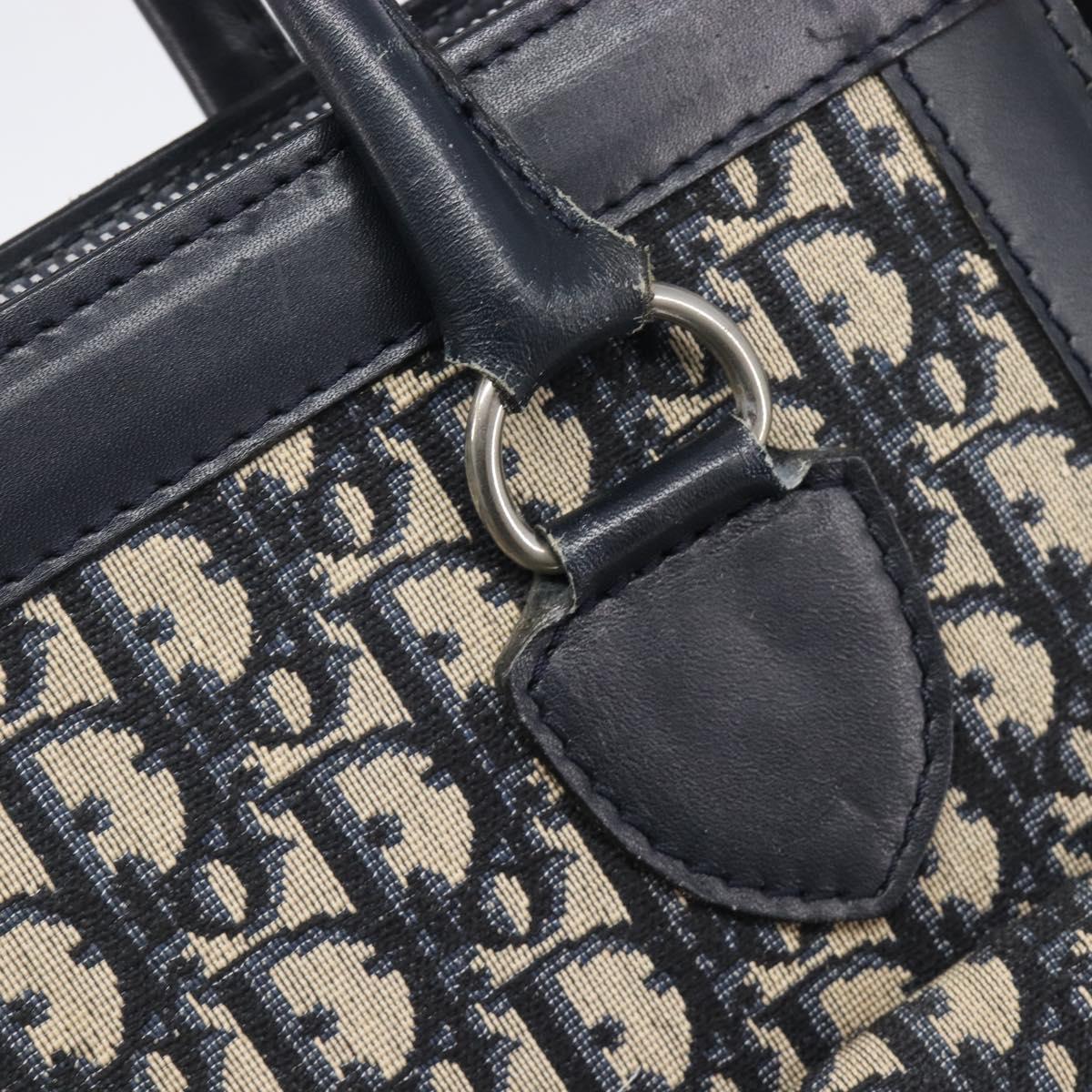 Christian Dior Trotter Canvas Tote Bag Navy Silver Auth BA15519A