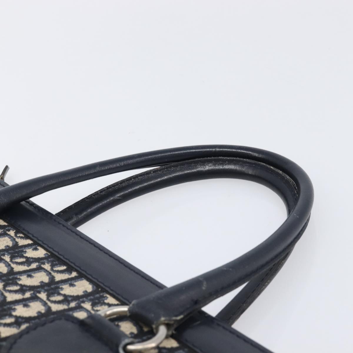 Christian Dior Trotter Canvas Tote Bag Navy Silver Auth BA15519A