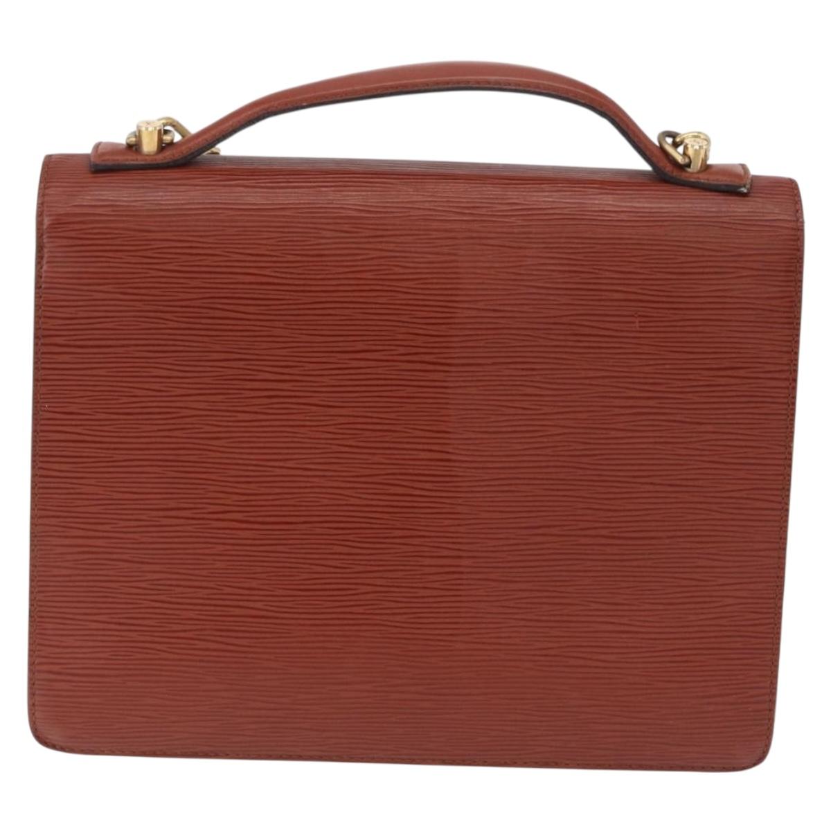 LOUIS VUITTON Epi Monceau 28 Hand Bag Brown M52123 LV Auth BA15521