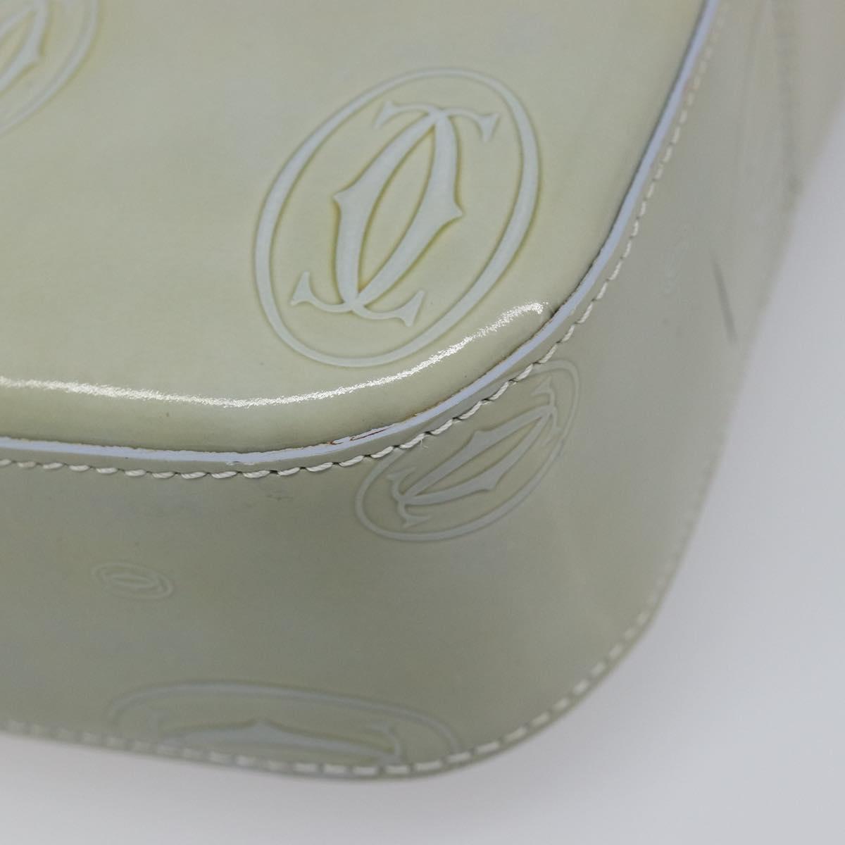 CARTIER Happy Birthday Line Hand Bag Patent Green Auth BA15527A