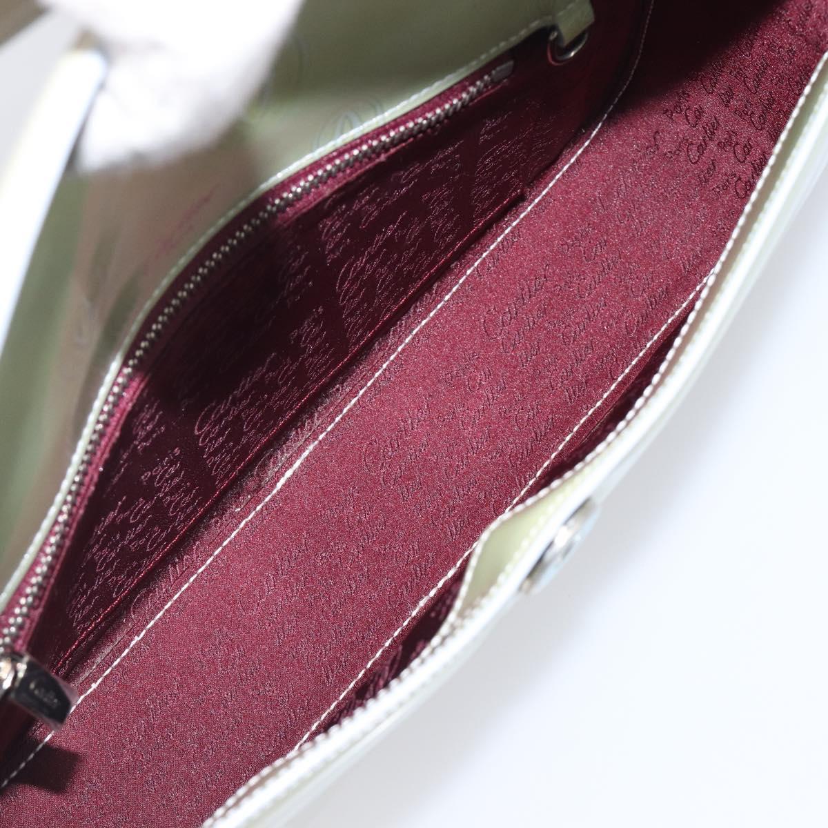 CARTIER Happy Birthday Line Hand Bag Patent Green Auth BA15527A