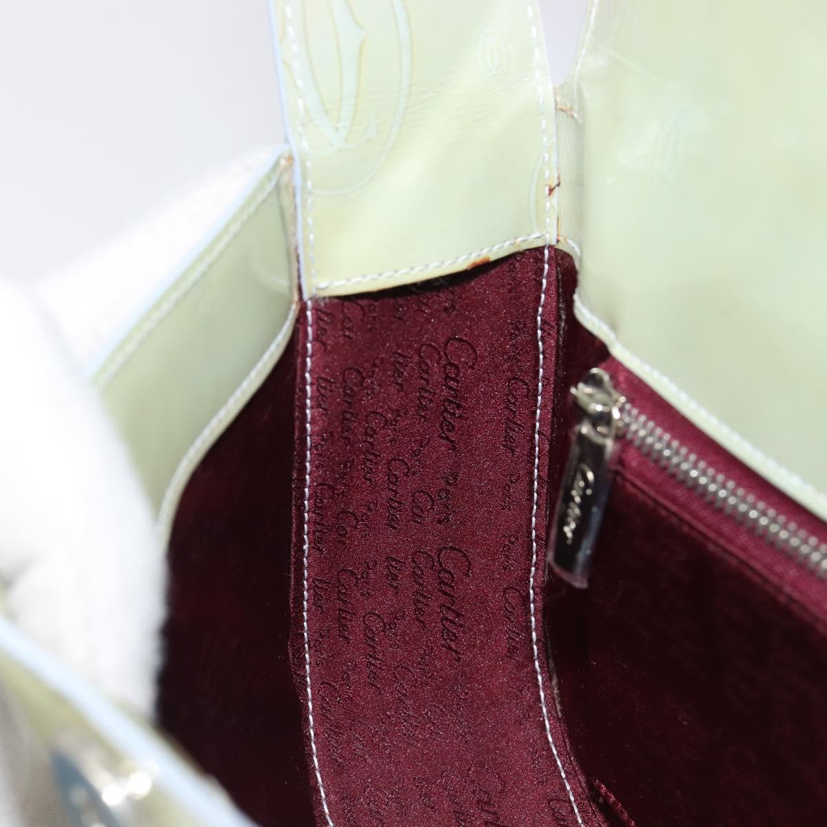 CARTIER Happy Birthday Line Hand Bag Patent Green Auth BA15527A
