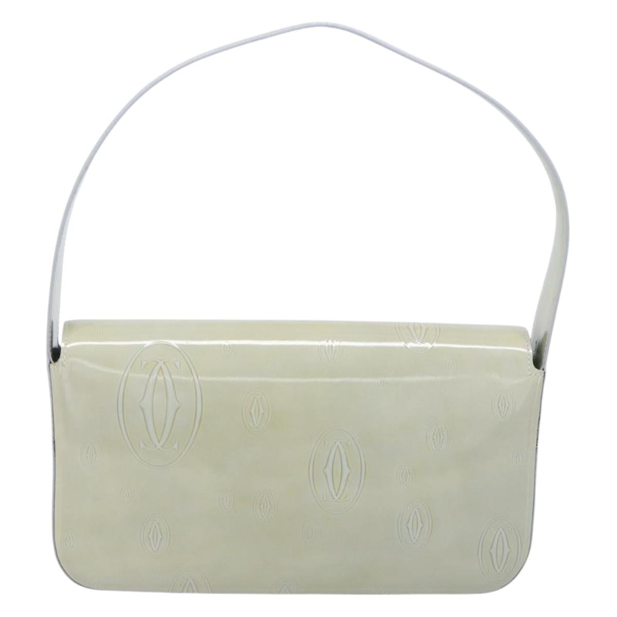 CARTIER Happy Birthday Line Hand Bag Patent Green Auth BA15527A