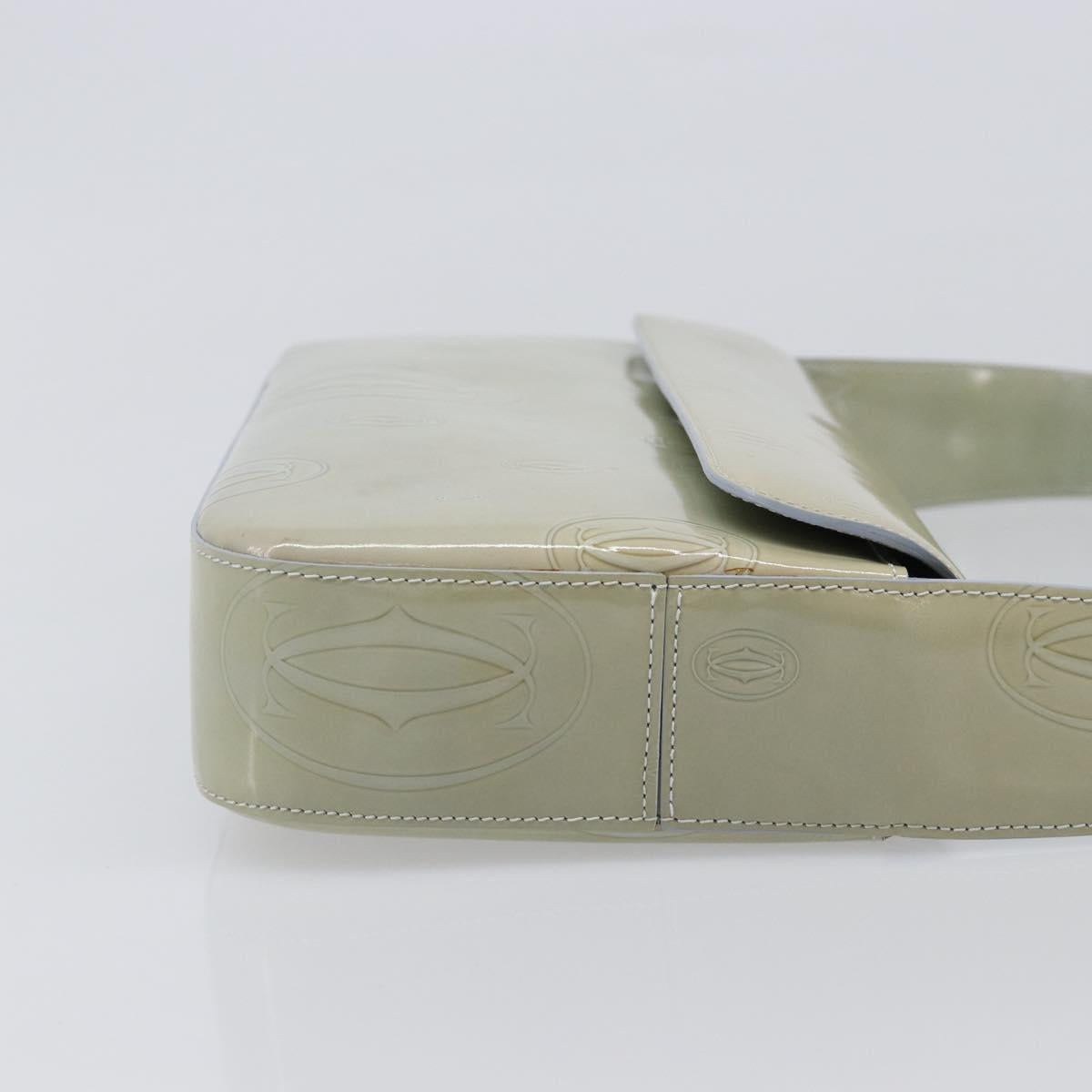 CARTIER Happy Birthday Line Hand Bag Patent Green Auth BA15527A