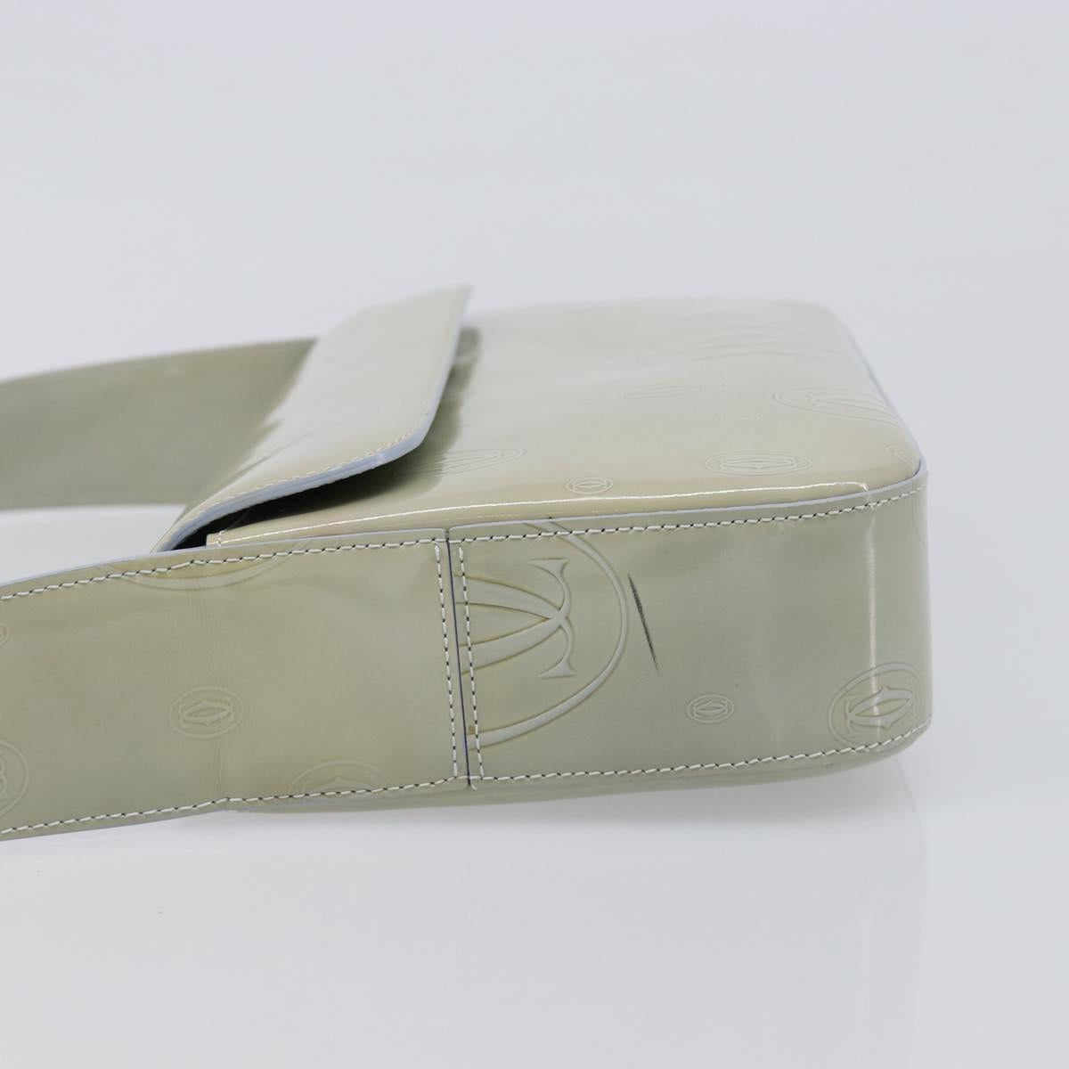 CARTIER Happy Birthday Line Hand Bag Patent Green Auth BA15527A