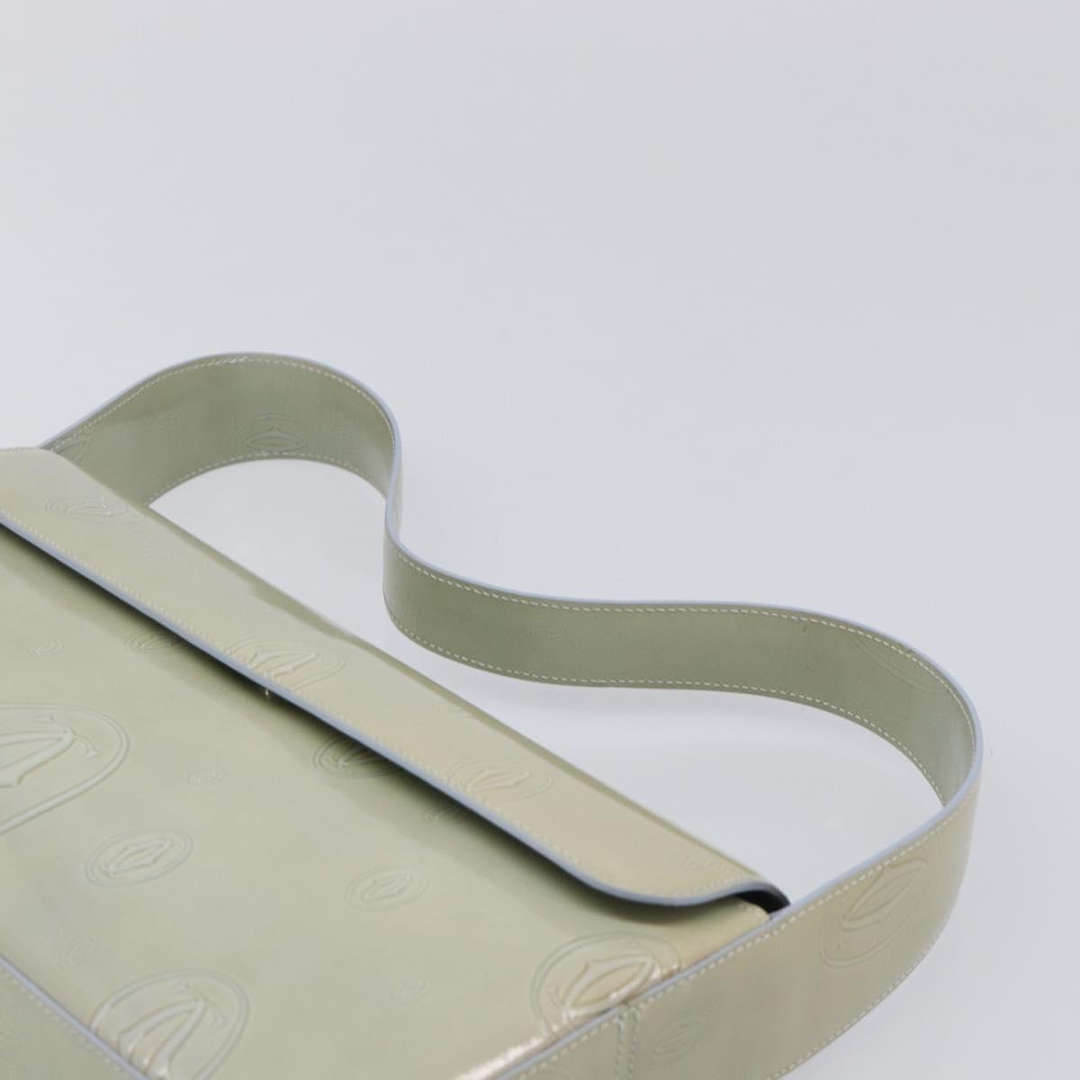 CARTIER Happy Birthday Line Hand Bag Patent Green Auth BA15527A