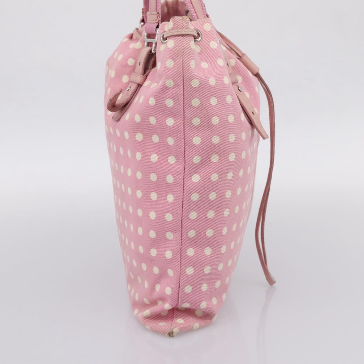SAINT LAURENT Kahala Tote Bag Canvas Pink Silver 121631 Auth BA15529A