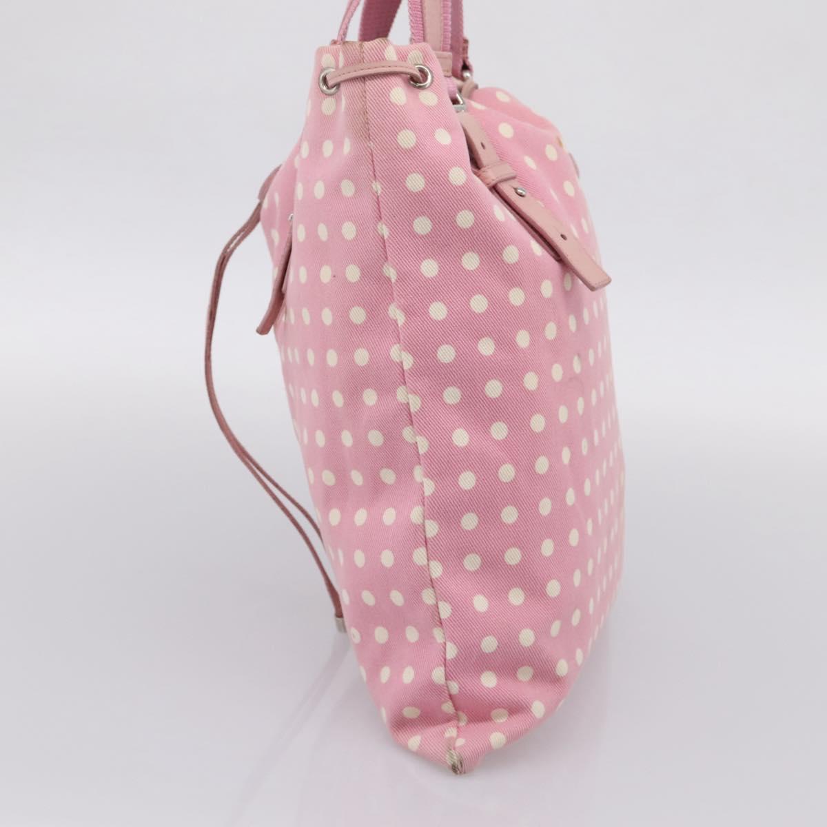 SAINT LAURENT Kahala Tote Bag Canvas Pink Silver 121631 Auth BA15529A