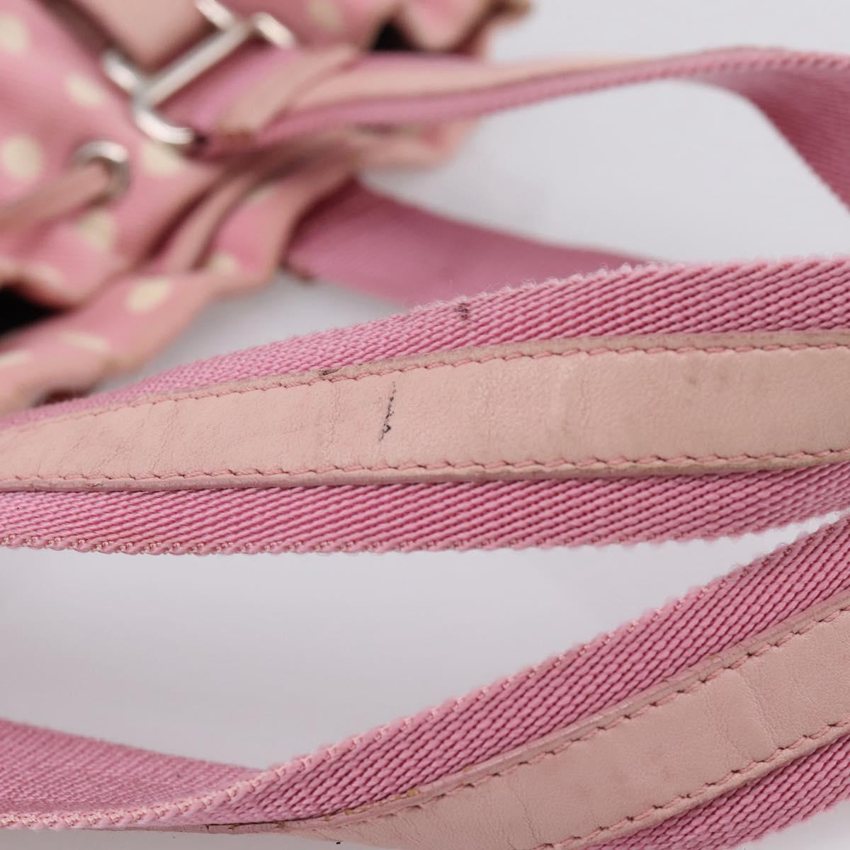 SAINT LAURENT Kahala Tote Bag Canvas Pink Silver 121631 Auth BA15529A