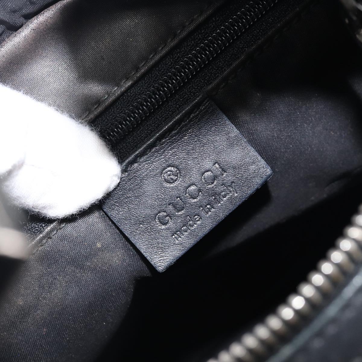 GUCCI Shoulder Bag Leather Black Silver 001 3814 Auth BA15533