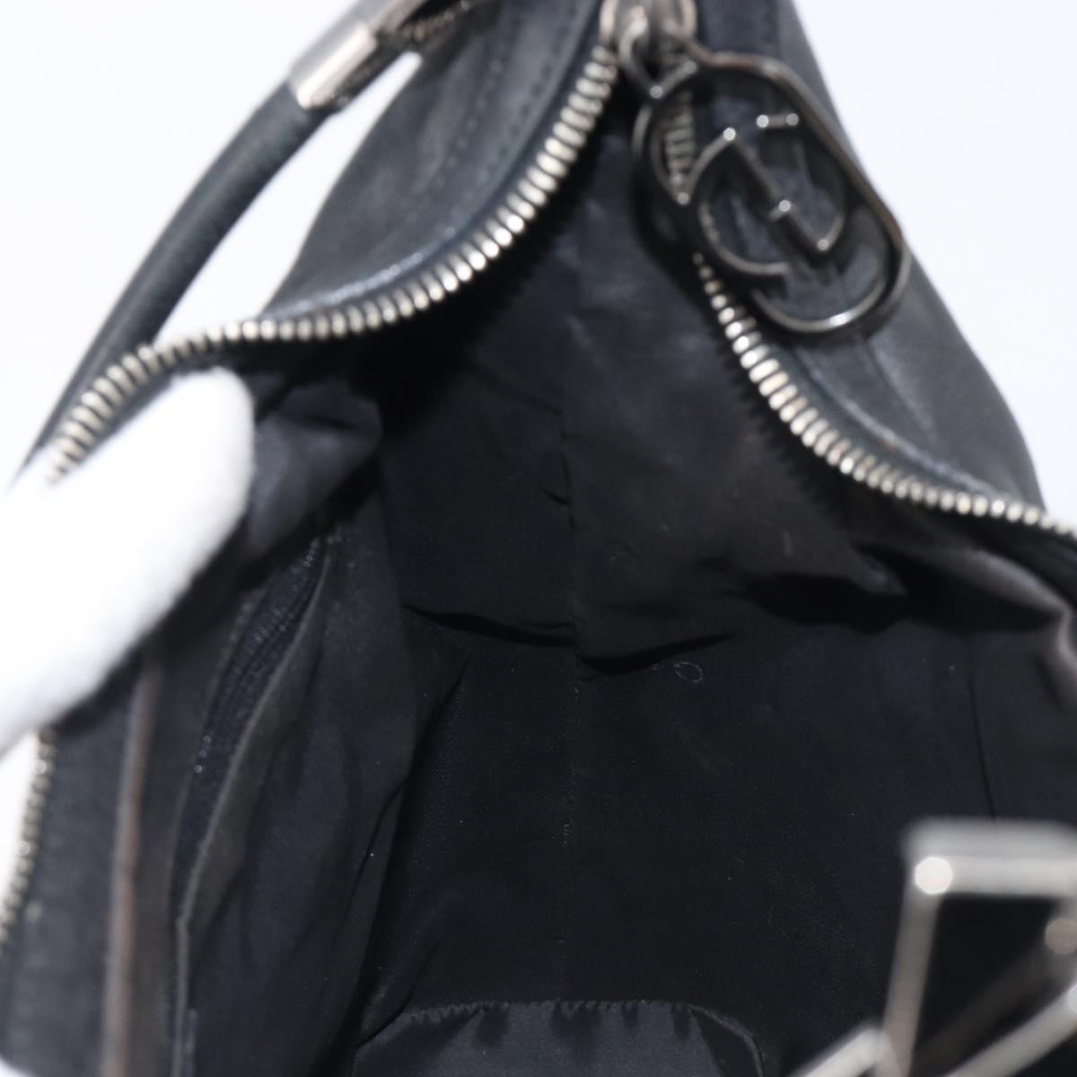 GUCCI Shoulder Bag Leather Black Silver 001 3814 Auth BA15533