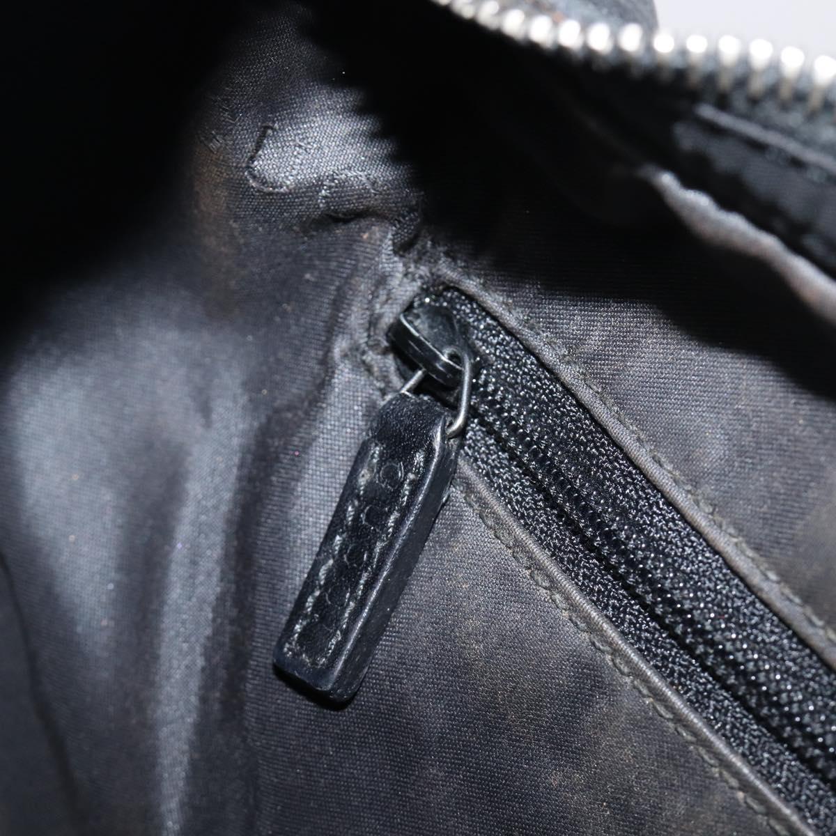 GUCCI Shoulder Bag Leather Black Silver 001 3814 Auth BA15533