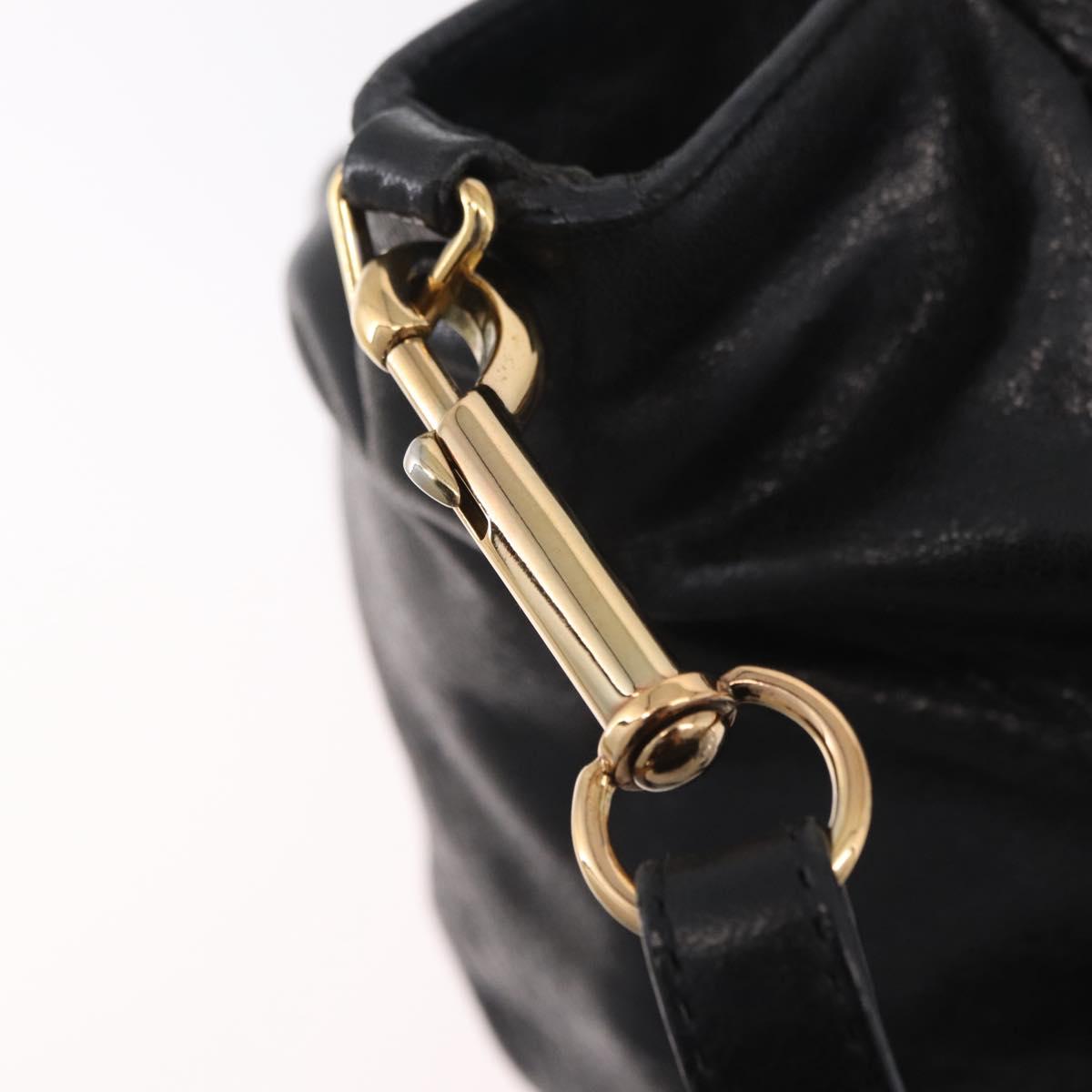 Chloe Etel Hand Bag Leather 2way Black Gold Tone Auth BA15539A