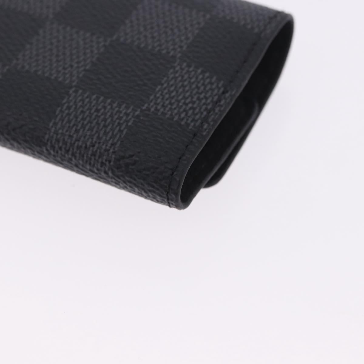 LOUIS VUITTON Damier Graphite Cufflink LV Catch Cuffs Metal M80188 Auth BA15541V