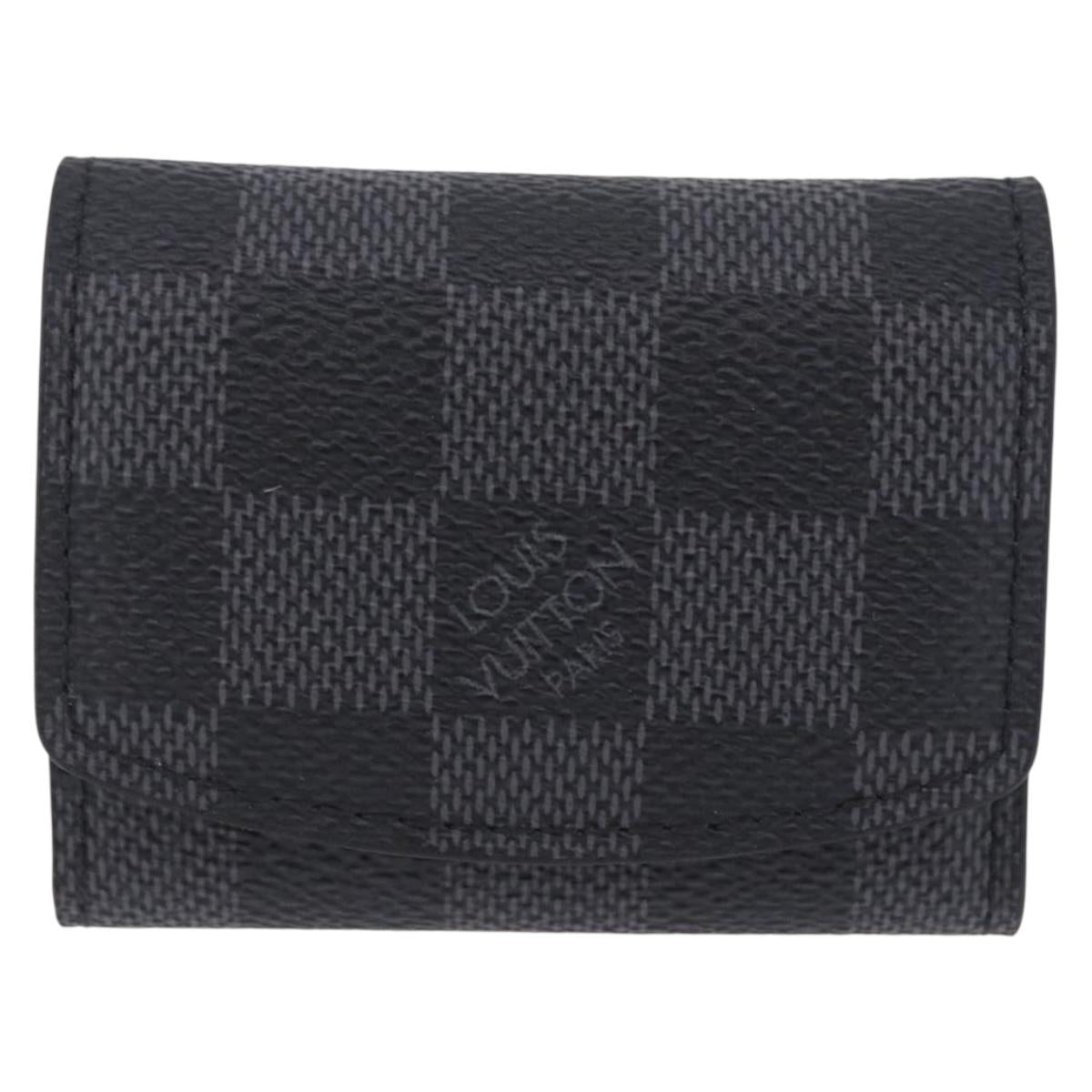 LOUIS VUITTON Damier Graphite Cufflink LV Catch Cuffs Metal M80188 Auth BA15541V