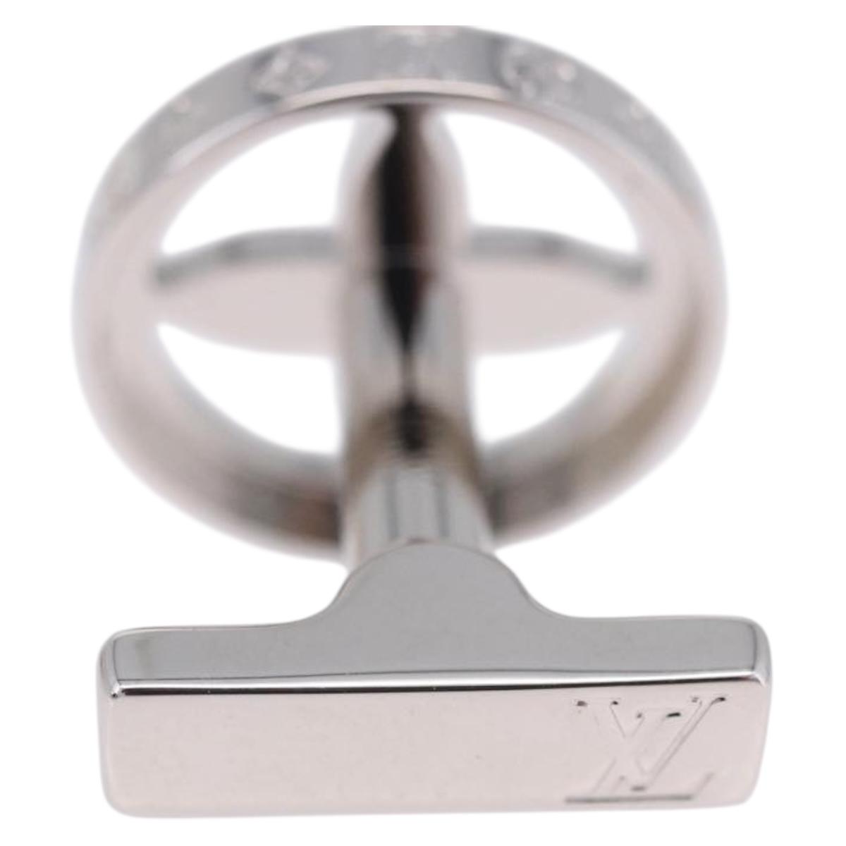 LOUIS VUITTON Damier Graphite Cufflink LV Catch Cuffs Metal M80188 Auth BA15541V