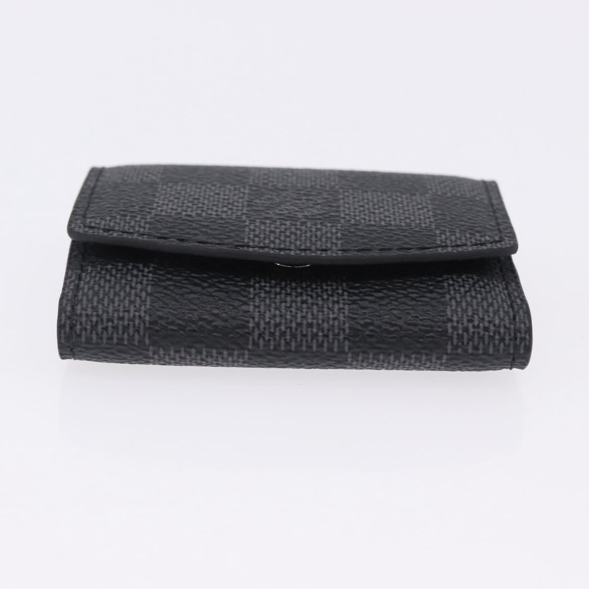 LOUIS VUITTON Damier Graphite Cufflink LV Catch Cuffs Metal M80188 Auth BA15541V