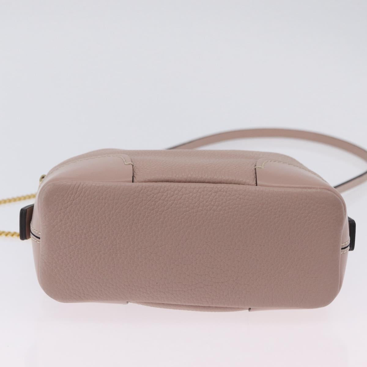 Chloe Dahlia Mini Hand Bag Leather 2way Pink Gold Tone Auth BA15544M