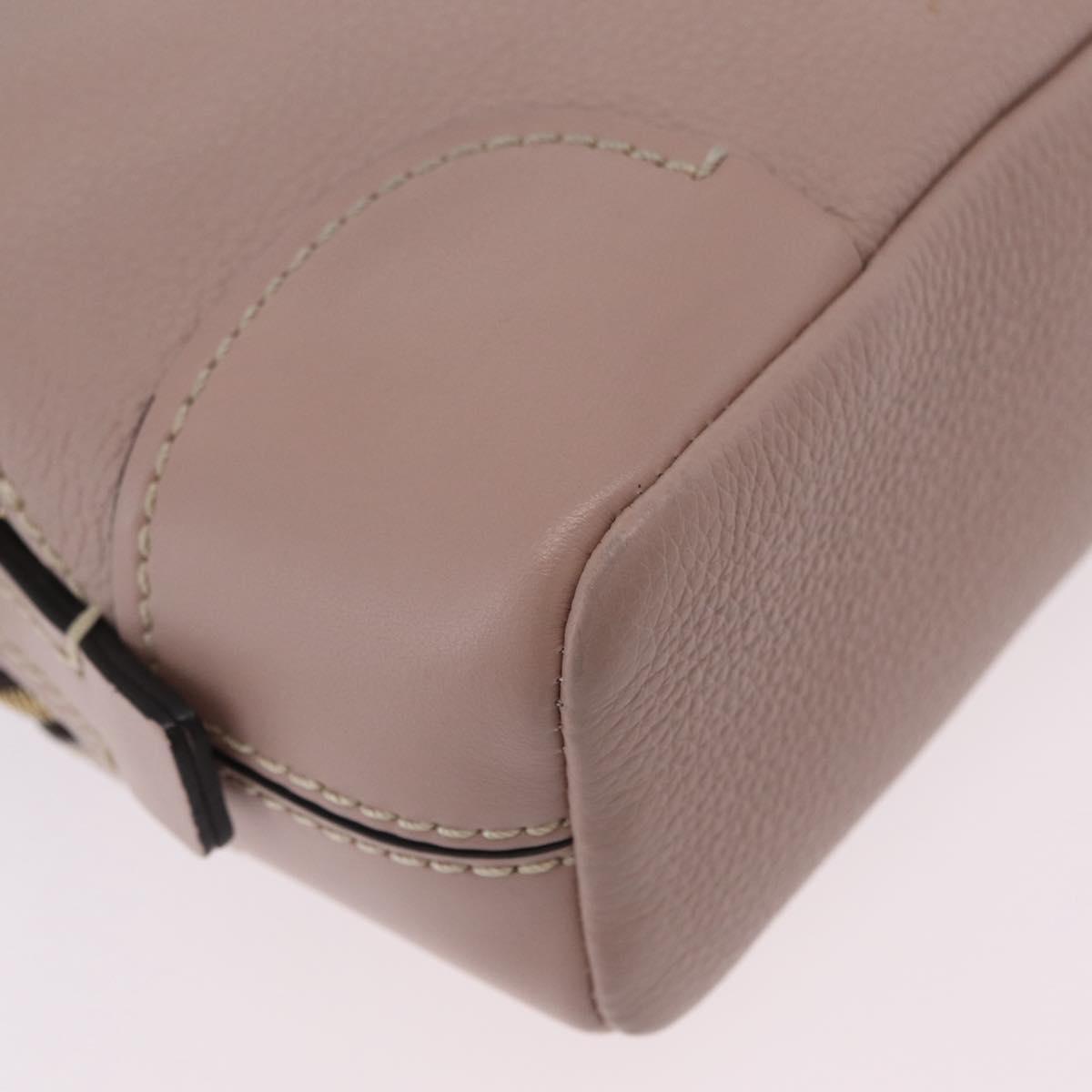 Chloe Dahlia Mini Hand Bag Leather 2way Pink Gold Tone Auth BA15544M