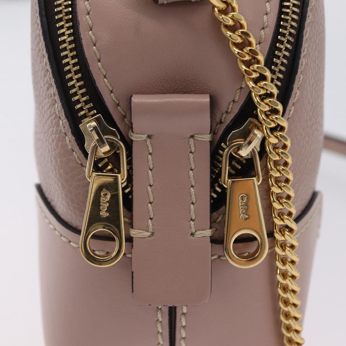 Chloe Dahlia Mini Hand Bag Leather 2way Pink Gold Tone Auth BA15544M