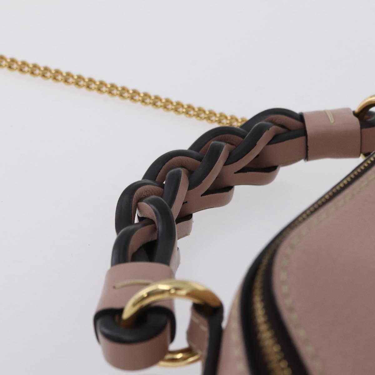 Chloe Dahlia Mini Hand Bag Leather 2way Pink Gold Tone Auth BA15544M