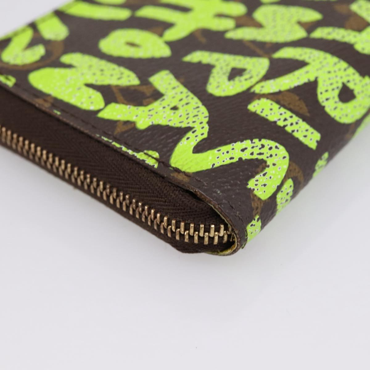LOUIS VUITTON Monogram Graffiti Zippy Coin Purse Green M93709 LV Auth BA15548