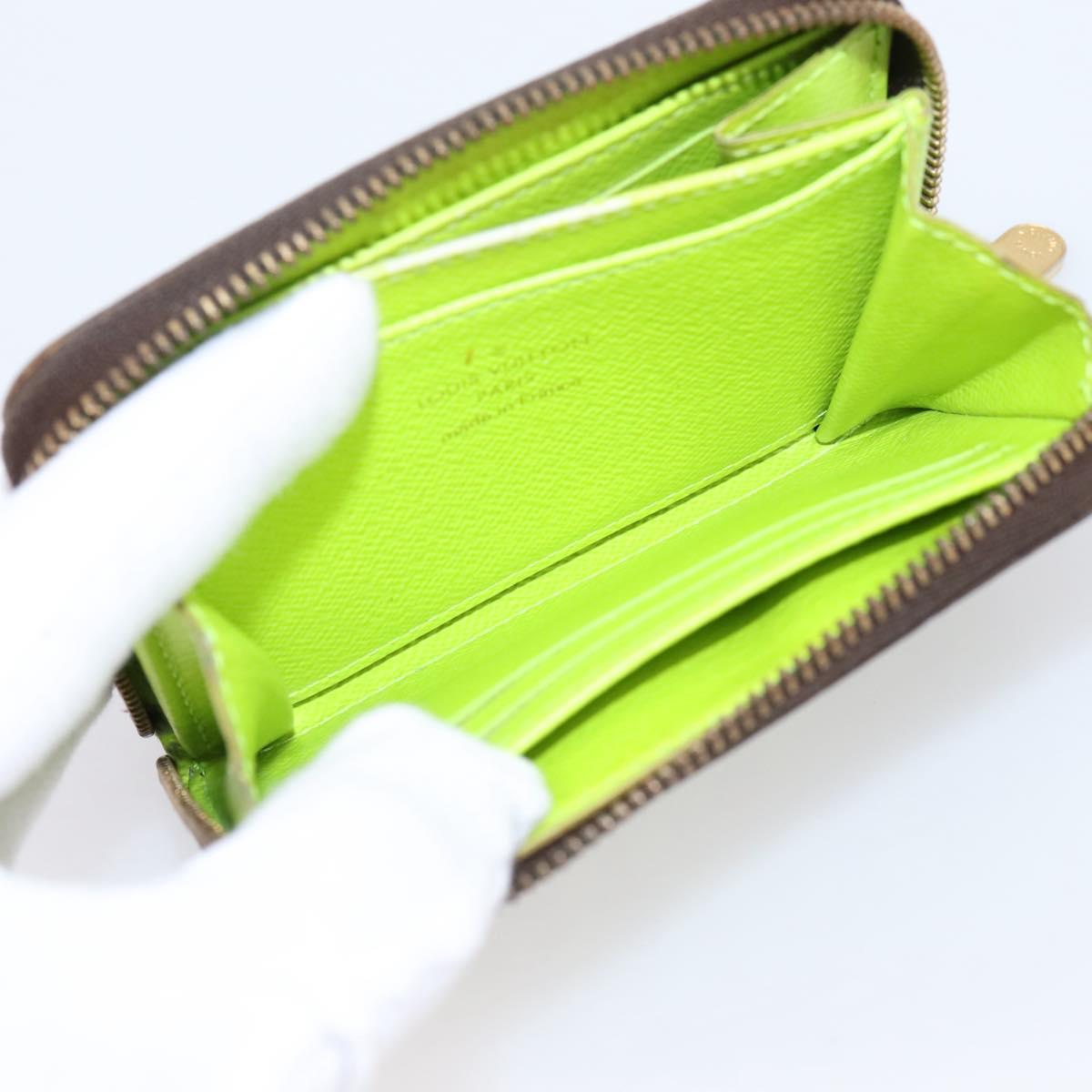 LOUIS VUITTON Monogram Graffiti Zippy Coin Purse Green M93709 LV Auth BA15548