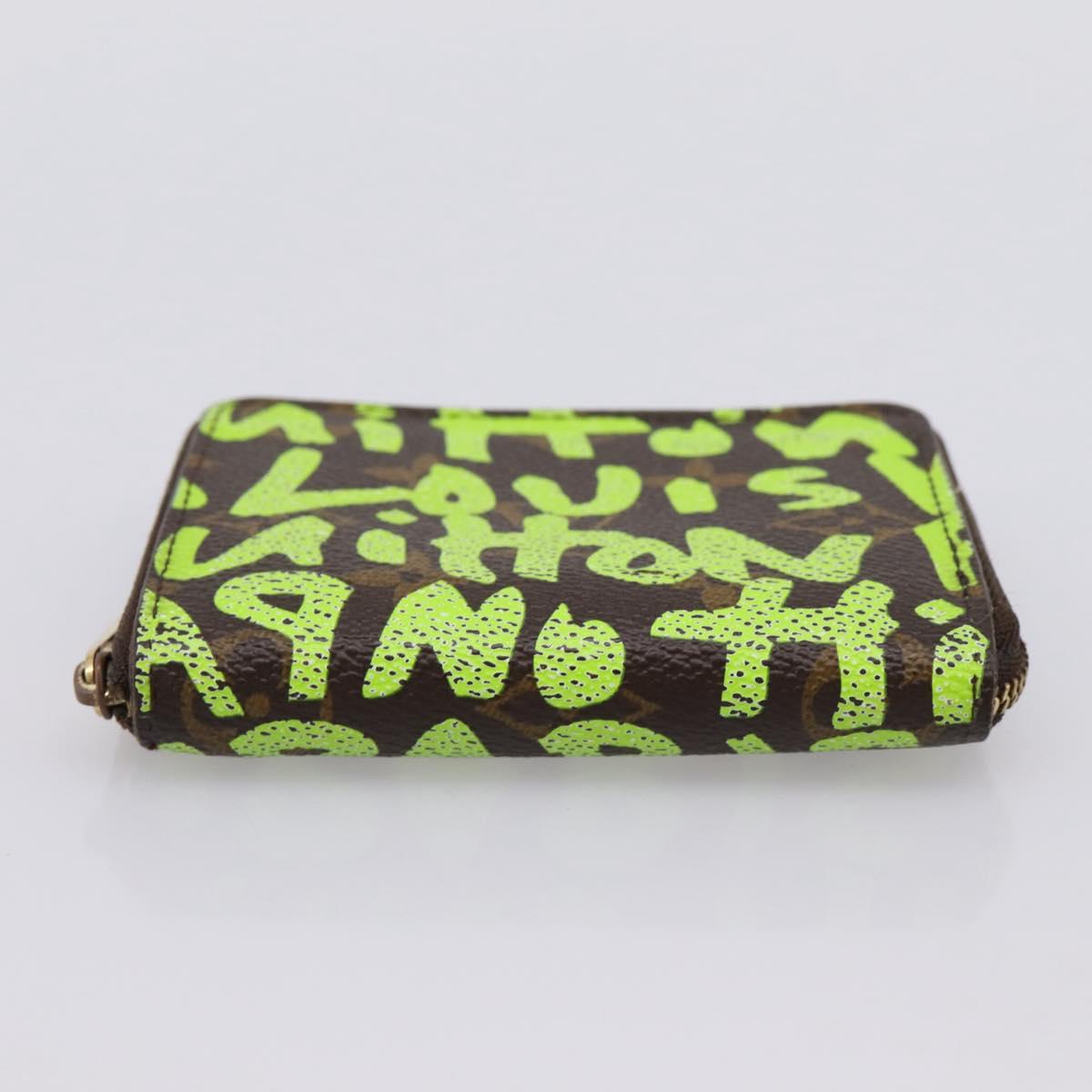 LOUIS VUITTON Monogram Graffiti Zippy Coin Purse Green M93709 LV Auth BA15548
