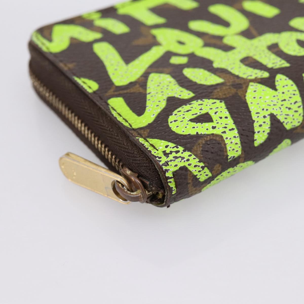 LOUIS VUITTON Monogram Graffiti Zippy Coin Purse Green M93709 LV Auth BA15548