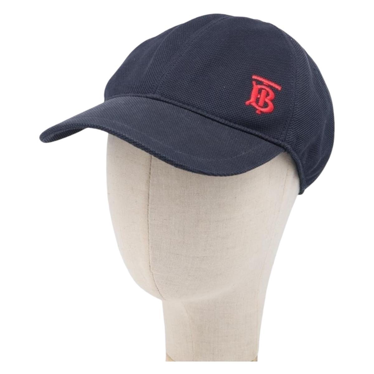 BURBERRY Cap Cotton Navy Red Auth BA15549