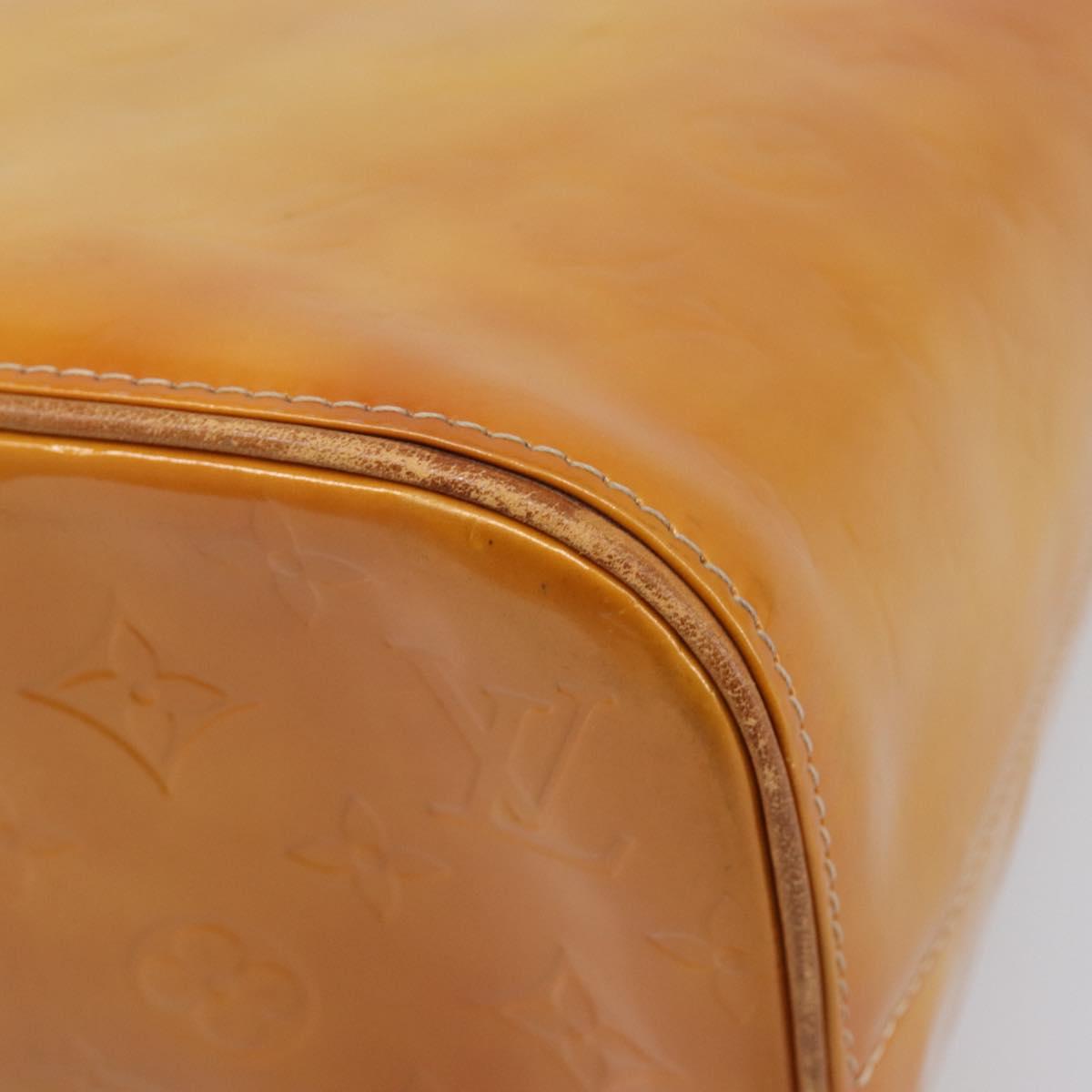 LOUIS VUITTON Monogram Vernis Houston Hand Bag Beige M91004 LV Auth BA15557