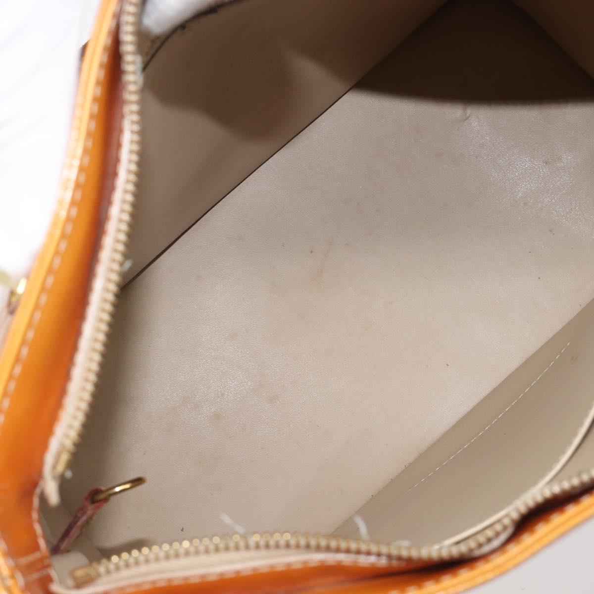 LOUIS VUITTON Monogram Vernis Houston Hand Bag Beige M91004 LV Auth BA15557
