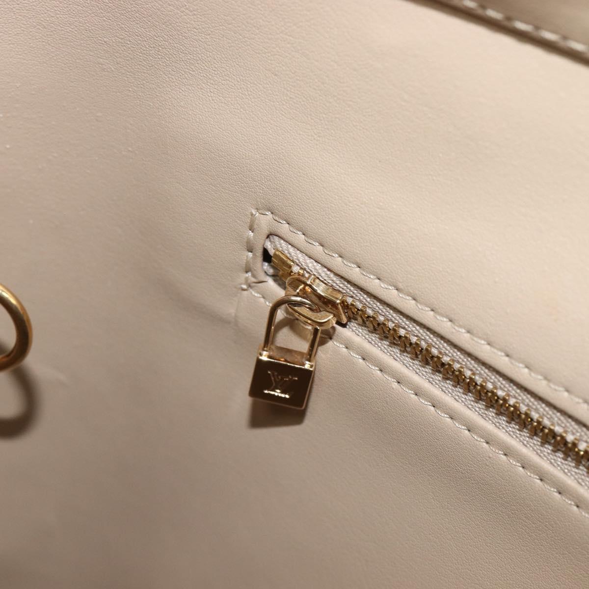 LOUIS VUITTON Monogram Vernis Houston Hand Bag Beige M91004 LV Auth BA15557
